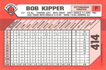 1989 Bowman - Collector's Edition (Tiffany) #414 Bob Kipper Back