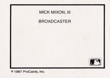 1987 ProCards #NNO Mick Mixon Back