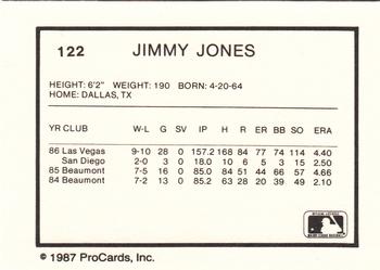 1987 ProCards #122 Jimmy Jones Back