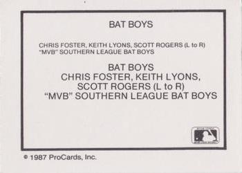 1987 ProCards #NNO Bat Boys Back