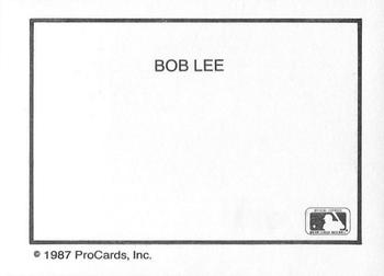 1987 ProCards #NNO Bob Lee Back