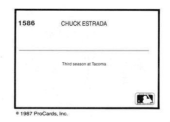1987 ProCards #1586 Chuck Estrada Back
