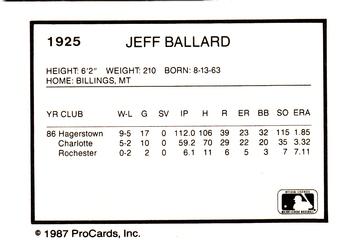 1987 ProCards #1925 Jeff Ballard Back