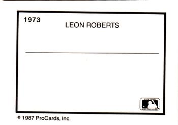 1987 ProCards #1973 Leon Roberts Back
