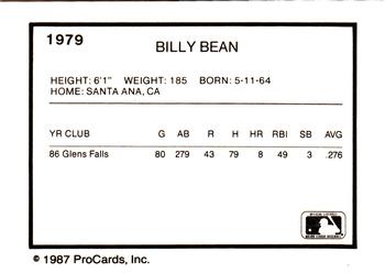 1987 ProCards #1979 Billy Bean Back