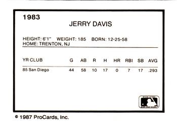 1987 ProCards #1983 Jerry Davis Back