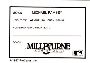 1987 ProCards #2066 Mike Ramsey Back