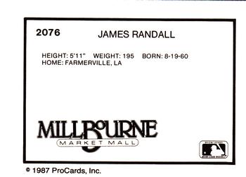 1987 ProCards #2076 James Randall Back