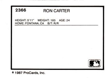 1987 ProCards #2366 Ron Carter Back