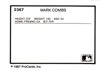 1987 ProCards #2367 Marc Combs Back