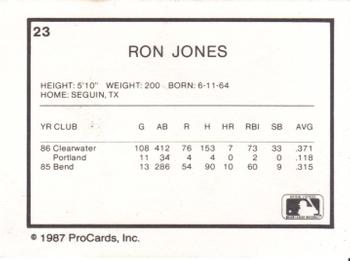 1987 ProCards #23 Ron Jones Back