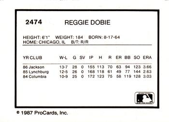 1987 ProCards #2474 Reggie Dobie Back