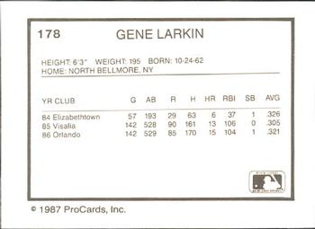 1987 ProCards #178 Gene Larkin Back