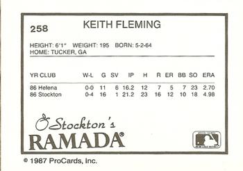 1987 ProCards #258 Keith Fleming Back