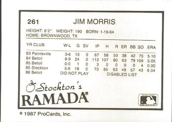 1987 ProCards #261 Jim Morris Back