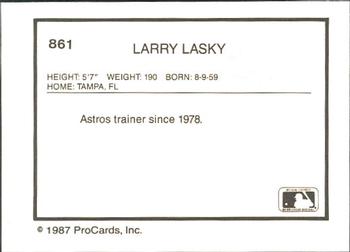 1987 ProCards #861 Larry Lasky Back