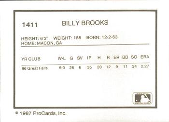 1987 ProCards #1411 Billy Brooks Back