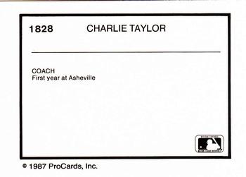 1987 ProCards #1828 Charlie Taylor Back