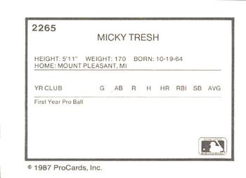 1987 ProCards #2265 Micky Tresh Back