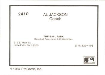 1987 ProCards #2410 Al Jackson Back