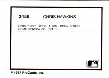 1987 ProCards #2456 Chris Hawkins Back