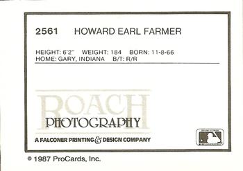 1987 ProCards #2561 Howard Farmer Back