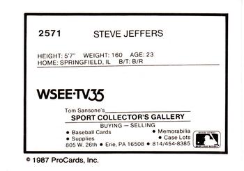 1987 ProCards #2571 Steve Jeffers Back