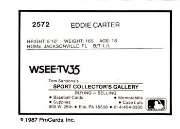 1987 ProCards #2572 Eddie Carter Back