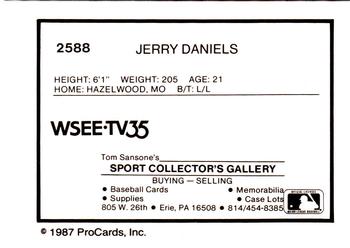 1987 ProCards #2588 Jerry Daniels Back