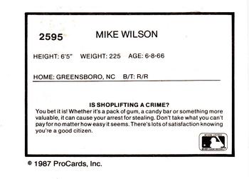1987 ProCards #2595 Mike Wilson Back