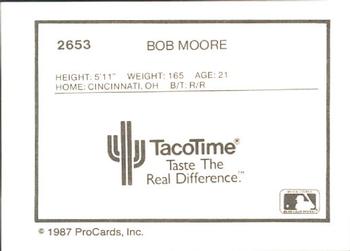 1987 ProCards #2653 Bob Moore Back