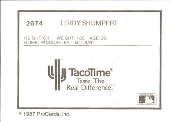 1987 ProCards #2674 Terry Shumpert Back