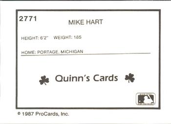 1987 ProCards #2771 Mike Hart Back