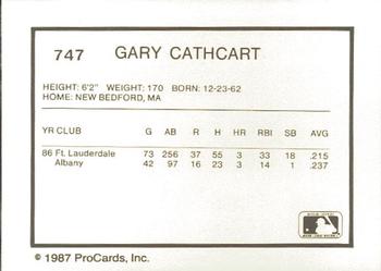 1987 ProCards #747 Gary Cathcart Back