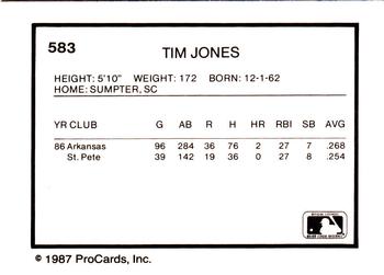1987 ProCards #583 Tim Jones Back