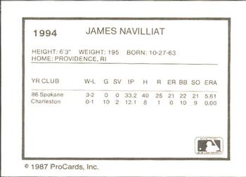 1987 ProCards #1994 James Navilliat Back