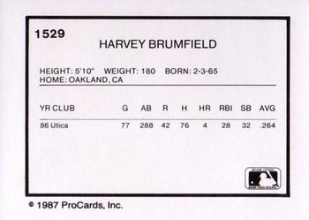 1987 ProCards #1529 Harvey Brumfield Back