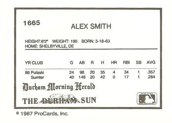 1987 ProCards #1665 Alex Smith Back