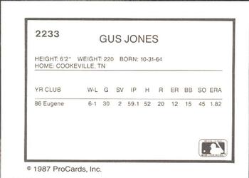 1987 ProCards #2233 Gus Jones Back