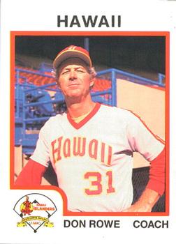 1987 ProCards #194 Don Rowe Front