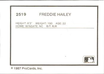 1987 ProCards #2519 Freddie Hailey Back