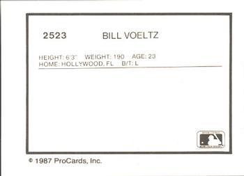 1987 ProCards #2523 Bill Voeltz Back