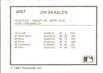 1987 ProCards #2057 Jim Skaalen Back