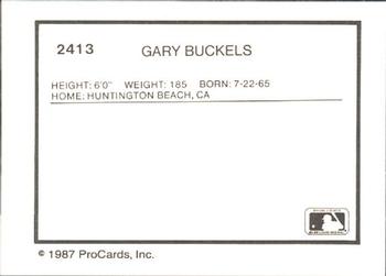 1987 ProCards #2413 Gary Buckels Back