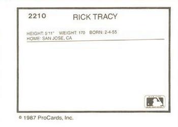 1987 ProCards #2210 Rick Tracy Back