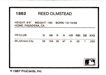 1987 ProCards #1862 Reed Olmstead Back
