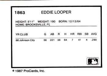 1987 ProCards #1863 Eddie Looper Back