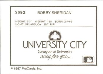 1987 ProCards #2692 Bobby Sheridan Back