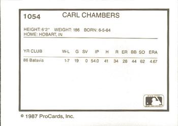 1987 ProCards #1054 Carl Chambers Back