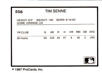1987 ProCards #556 Tim Senne Back